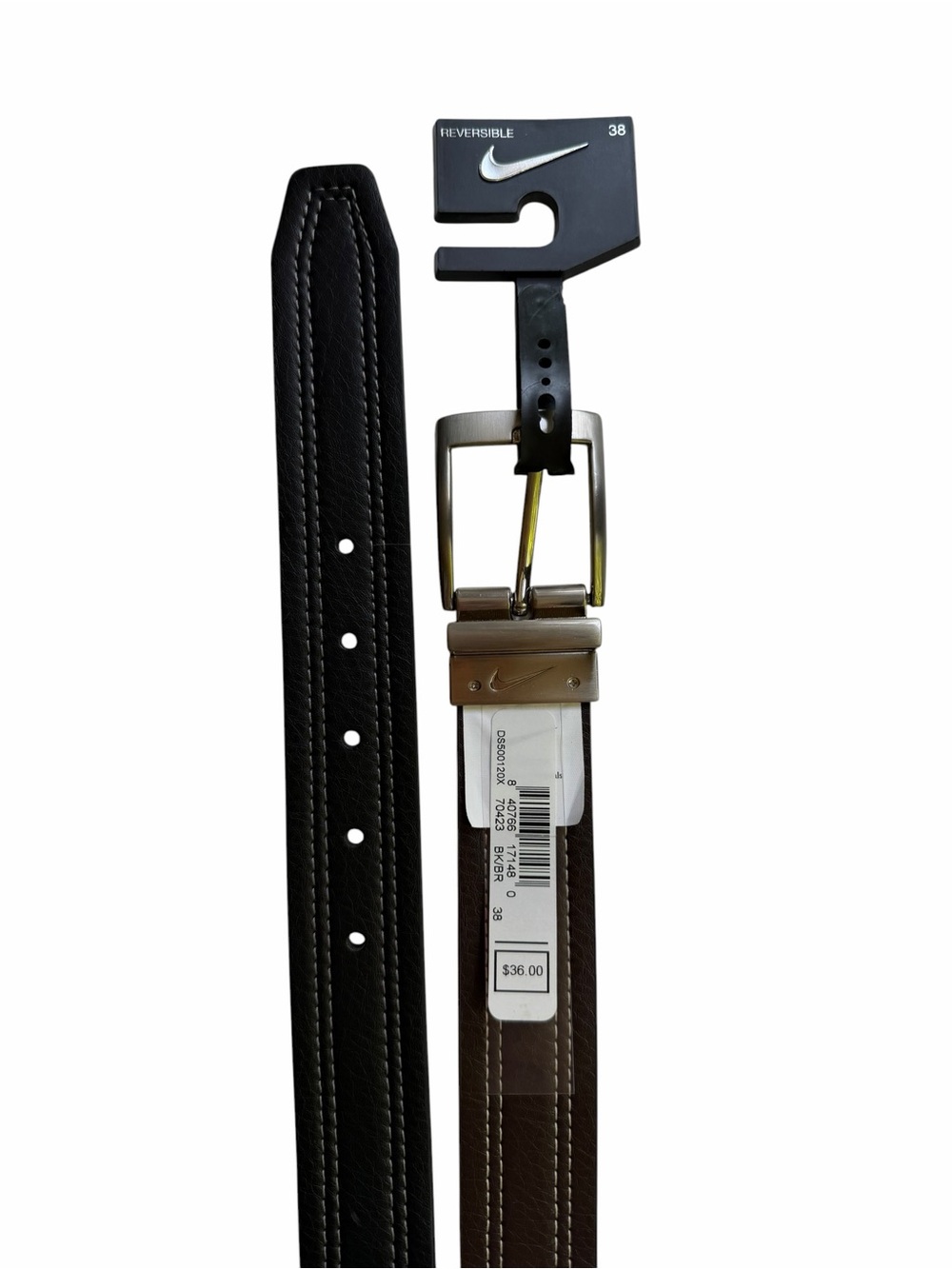 Nike Men's Reversible Belt Black and Brown Size 38 New